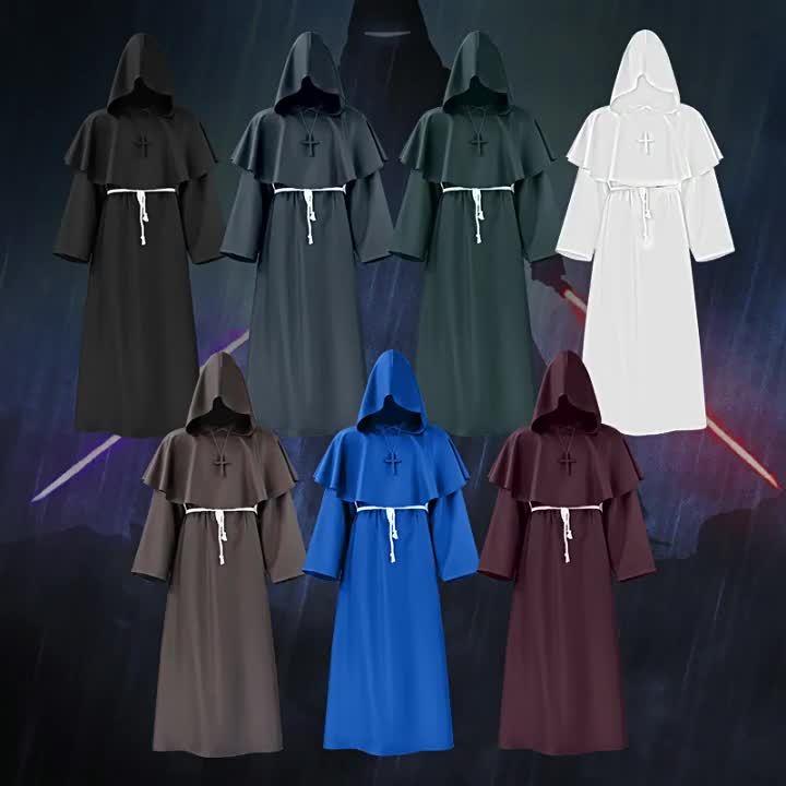 Medieval Monk Robe Monk Costume Halloween Costume Wizard Costume Priest