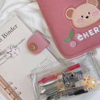 Korea Hot Transparent Pvc Black Letters Pencil Case Student Waterproof Storage Bag Ins Wind Hand Account School Stationery Box