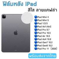 ฟิล์มกันรอยหลัง iPad สีใสลายแคฟล่า ipad mini 1/2/3/4/5 /ipad air1/2/9.7/ipad 10.5/ipad 10.2 /ipad pro 11(2020) ฟิลมหลัง。。。