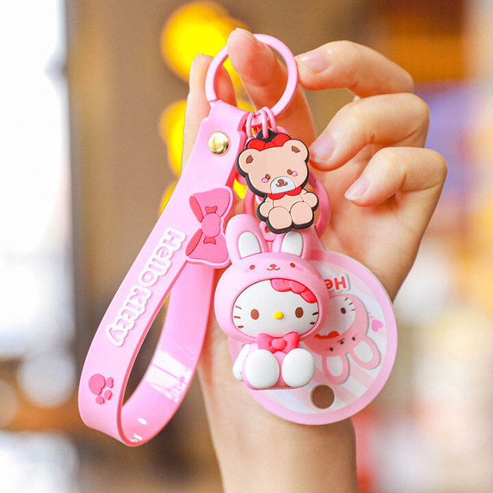 ของแท้-sanrio-ชุดสัตว์พวงกุญแจหญิงน่ารักเทรนด์ประณีตตุ๊กตาอีพ็อกซี่พวงกุญแจจี้กระเป๋า