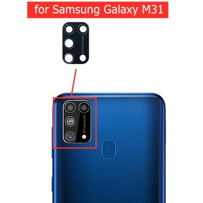 2 ชิ้นสําหรับ Samsung Galaxy M31 กล้องกระจกเลนส์ด้านหลังกล้องด้านหลังพร้อมกาว 3M สําหรับ Galaxy M31 อะไหล่ซ่อมทดแทน