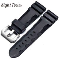 24mm 26mm Dive Black Rubber Replacement Strap for Panerai Pam111 Watch Bands Men Diving Watch Straps for Sunnto Watch Bracelets