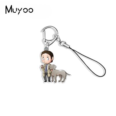 【YF】✕  2021 New Arrival Supernatural TV Show Characters Sam Dean with Dogs Epoxy Resin Handcraft Chain Keychains