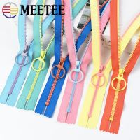 ⊙❁ 10Pcs Meetee 15-40cm 3 Resin Zippers Ring Zip Slider Closed End Zipper for Sewing Bags Wallet Purse Clothes Accessories