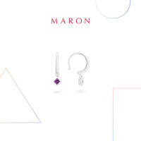 MARON✨ [ของแท้] ต่างหูเสริมดวง ต่างหูพลอยแท้ เงินแท้ แถมฟรี ผ้าเช็ดเครื่องประดับและกล่องใส่ มีใบรับประกัน พร้อมส่ง I My DAYS Saturday Earring with Amethyst