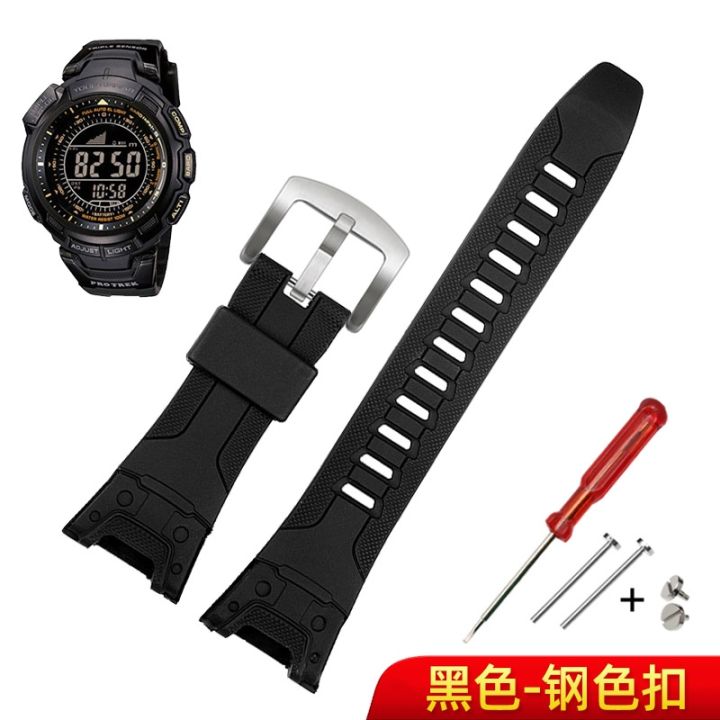 suitable-for-casio-prg-110y-c-prw-1300y-black-resin-watch-with-protrek-silicone-strap