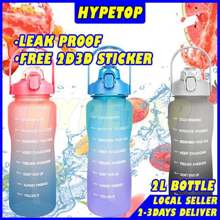 2l Scale Bottle Botol Minum Travel High Capacity Water Bottle With 