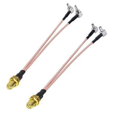 RP SMA Female to Dual TS9 CRC9 Male Plug 2XTS9 CRC9 Connector Adapter Y Type Splitter Pigtail RG316 RF Coax Extension Cable