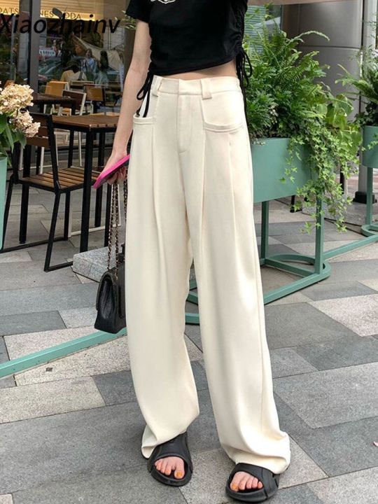 Xiaozhainv Korean Version of Fashionable High-waist and Wide-leg Suit ...