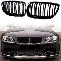 E92 2D Coupe 07-10 M3(E92/E93) 3-ชุด08-13 2006-2009 E92 E93 M3 BMW สำหรับตะแกรงกีฬาครีบกันชนไตคู่ด้านหน้า2ชิ้น