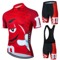 2023 Red Cartoon Team Short Sleeve Summer Mens Cycling Jersey Set Sport MTB Cycling Clothing Bicycle Road Riding Set Bib Shorts