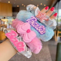 Barbie princess colourful sheadline plush hair rope bowknot Scrunchies cartoon Hair Ties girl cute little headdress