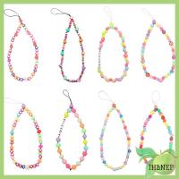 IHBNEP สายคล้องสายโทรศัพท์มือถือที่มีสีสันป้องกันการสูญหายสำหรับผู้หญิงเคสโทรศัพท์มือถือสายคล้องโทรศัพท์เชือกห้อยเชือกเครื่องปั้นดินเผาเนื้อนุ่ม