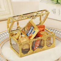 Vintage Golden Pirate Treasure Storage Box Candy Trinket for Jewelry Crystal Gem Trinket Box Bedroom Decoration Storage Boxes