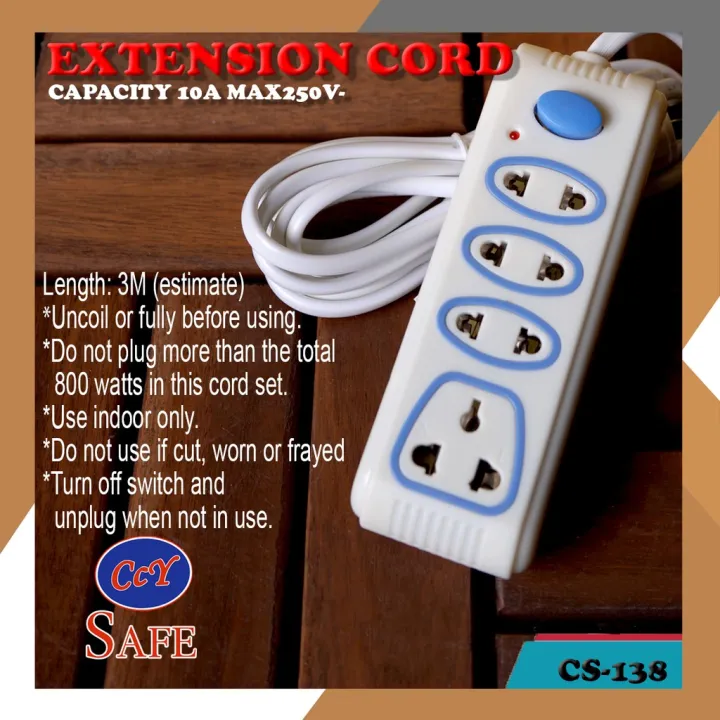 socket extension cable Power socket Power extender Lazada PH