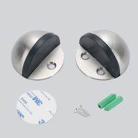 Door Stops Stainless Steel Rubber Magnetic Door Stopper Non Punching Sticker Hidden Door Holders Floor Mounted Nail-free