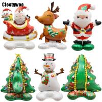 Christmas Foil Balloons Stand By Air Santa Claus Snowman Globos Xmas Tree Balloon Christmas Decorations for Home 2023 New Year