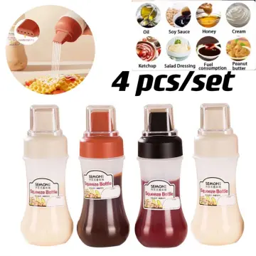 4Pcs sauce containers for squeeze squeeze bottles for sauces salad