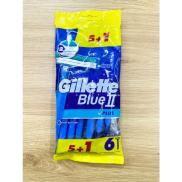 Dao cạo râu cán xanh GILLETTE BLUE II PLUS 5 TẶNG 1 Bịch