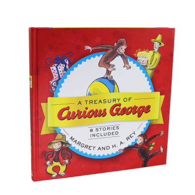 Curious George SภาษาอังกฤษสมบัติเดิมTreasury Of Georgeขี้สงสัยเด็กหนังสือเด็กBabอ่านแนะนำFullภาพสีBookหนังสือนิทานสีแดงปกแข็ง