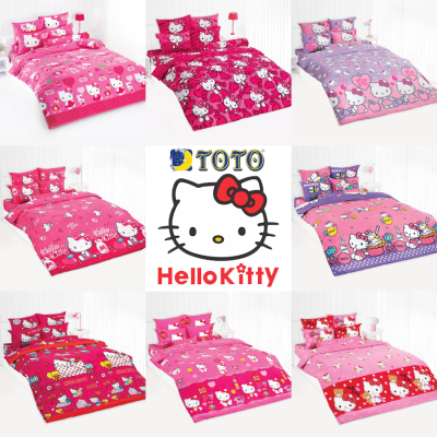 TOTO ชุดผ้าปูที่นอน (ไม่รวมผ้านวม) 3.5ฟุต 5ฟุต 6ฟุต คิตตี้ Hello Kitty (เลือกสินค้าที่ตัวเลือก) #TOTAL โตโต้ ผ้าปู ผ้าปูที่นอน ผ้าปูเตียง
