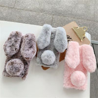 Soft Plush สำหรับ Samsung Galaxy A10s A10e A20s A20e A30s A8 A50s A70 A90 A6 J8 J4 J6 Plus Furry Bunny Warm Fur Cover