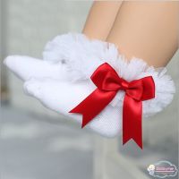 Baby Girl Cotton Ankle Socks Bowknot Princess Lace Anti-Slip Socks