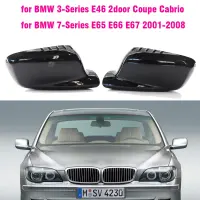 Cubierta De Espejo Retrovisor ด้านข้างของนิโกร Bra De Carbono Para BMW 3, 7, E46, E65, E66, E67, 745I, 750I, 760Li, 730Li คลุม/