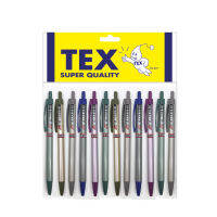 ปากกาลูกลื่น TEX 818 แพ็ค 12 ด้าม (หมึกน้ำเงิน)