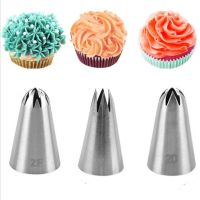 【CW】 3pcs/set Big Size Cream Cake Icing Piping Russian Nozzles Pastry Tips Stainless Steel Fondant Cake Decorating Tools 1M 2D 2F