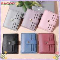 กระเป๋าใส่บัตรผู้หญิงกระเป๋าสตางค์ Simple PU Leather Case Multi-Slots Small Female Solid Coin Purse Card Holder