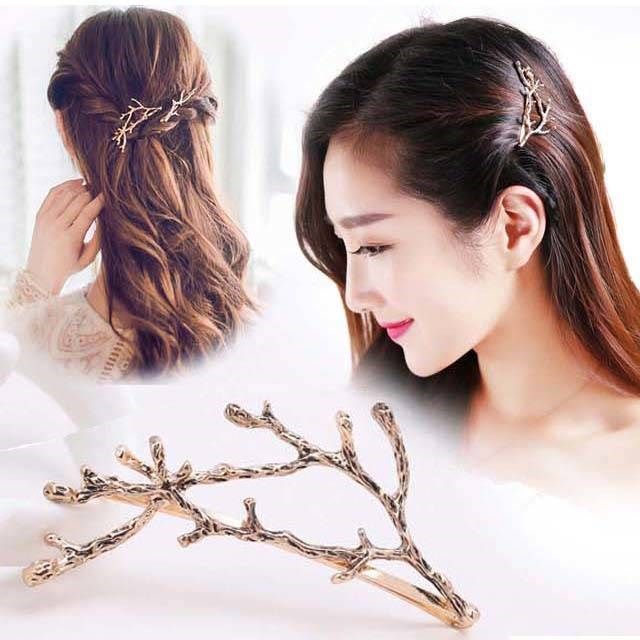 Retro Antlers Branches alloy Hair pins Side Clips Crystal Hair Accessories  Rim Hair Clips 