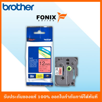 Brother Tape TZE431 เทปพิมพ์อักษร ขนาด 12 มม. ดำ/แดง  แบบเคลือบพลาสติก