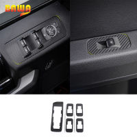 BAWA สติกเกอร์คาร์บอนไฟเบอร์ภายใน Armrest Window Lift ปุ่มสวิทช์สติกเกอร์ตกแต่งสำหรับ Ford F150 2015-2020รถจัดแต่งทรงผม