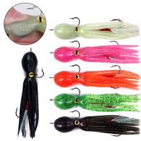 hot！【DT】 Bait Squid Fishing Assist 110mm Artificial Tackle Saltwater Sea Silicone Soft Skirts