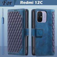 สำหรับ Redmi 12C เคส12C แม่เหล็กเคสแบบฝาพับสำหรับ Xiaomi กระเป๋าสตางค์หนังเคสโทรศัพท์ Redmi 12 C Redmi12c Redmi 12 C เคสตุ้งติ้งโทรศัพท์ Etui