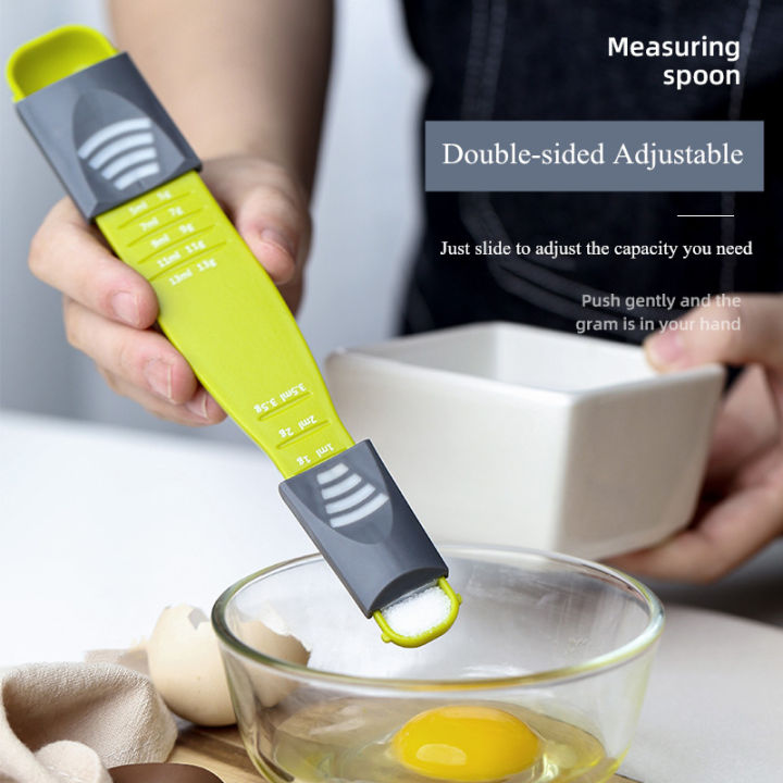 Measure Spoon Sliding Cover Measuring Spoon Scales Cup Seasoning