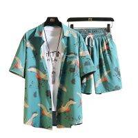 ❡✈  Short sleeve shirt suits men serving hainan island beach BoXia power Thailand tourism lovers leisure printing two-piece