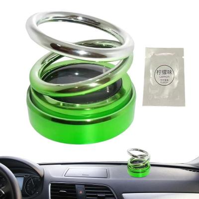 【DT】  hotCar Aromatherapy Auto Solar Energy Rotating Air Fresher Double Ring Interior Decoration Accessories Diffuser For Car And Home