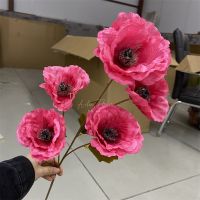 Simulation 5 Poppies High Branch Poppy Bouquet Artificial Artificial Flowers Home Living Room Dining Table Wedding Decoration Artificial Flowers  Plan