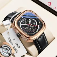 Dawn square hollow out fully automatic mechanical watches male high-end fashion business live cross-border luminous mechanical male table --238812Hot selling mens watches❆