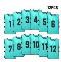 、‘】【； 12 PCS S Football Quick Drying Soccer Jerseys Youth Sports Scrimmage Basketball Team Training Numbered Practice Sports Ves