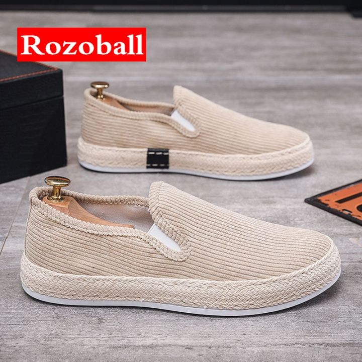 Men's Driving Moccasin Loafers Shoes Canvas Slip-on Fisherman espadrille  Shoes