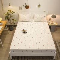 ⊙✘◄ Cherry Printed 100 Cotton Fitted Bed Sheet Set High Quality Soft Skin Friendly Bed Sheets and Pillowcases Home Bed Linen Cotton