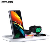 Wireless Charger 3 In 1 For Samsung Galaxy S22/S21 Ultra 30W Qi Fast Charging Station For Galaxy Watch 4/5 Pro Chargers Foldable