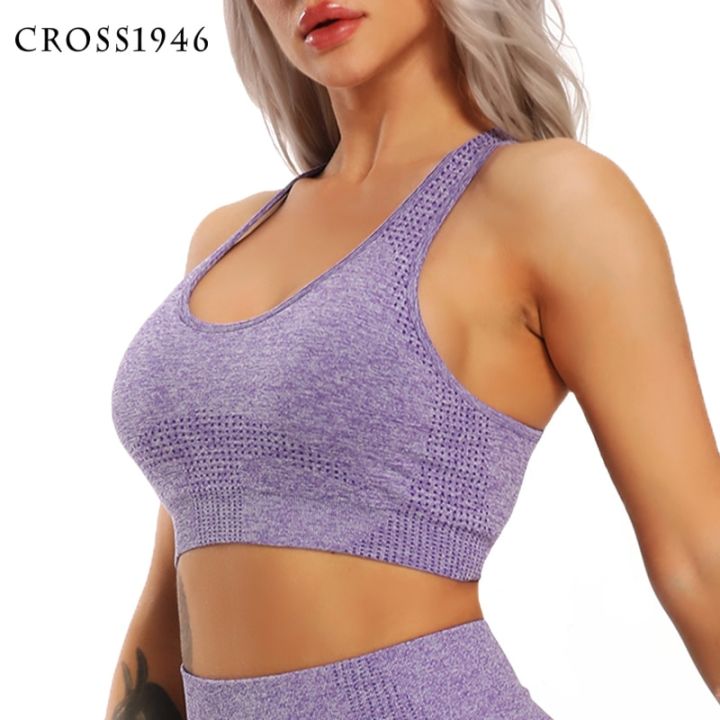 เสื้อ-bra-olahraga-seamless-ออกกำลังกายดันสำหรับผู้หญิงเสื้อครอปสำหรับใส่วิ่งออกกำลังกายเล่นโยคะเสื้อกล้ามกันกระแทกสำคัญสำหรับชุดออกกำลังกาย