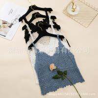 The new hook flower hollow out blouse wear outside with a coat hook flower small condole belt vest woman