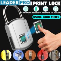 USB Anti-theft Safety Security padlock Door Case Lock Rechargeable Smart Electronic Fingerprint Lock