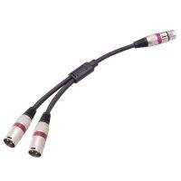 3Pin XLR Female Jack to Dual 2 Male Plug Y Splitter 30cm Adapter Cable Wire for Amplifier Speaker Headphone Mixer Headphones Accessories