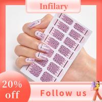 INFILARY 14แถบกึ่งหายเจลสติ๊กเกอร์ติดเล็บแบบฝรั่งเศสสีศิลปะบนนิ้วแบบไล่สีสติกเกอร์ศิลปะเล็บแวววาวกำจัดง่ายเจลเต็มเล็บห่อทำเล็บแบบทำด้วยตัวเอง